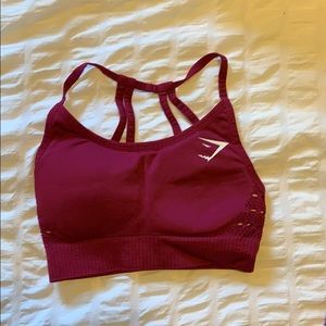 Wine colored GymShark sports bra